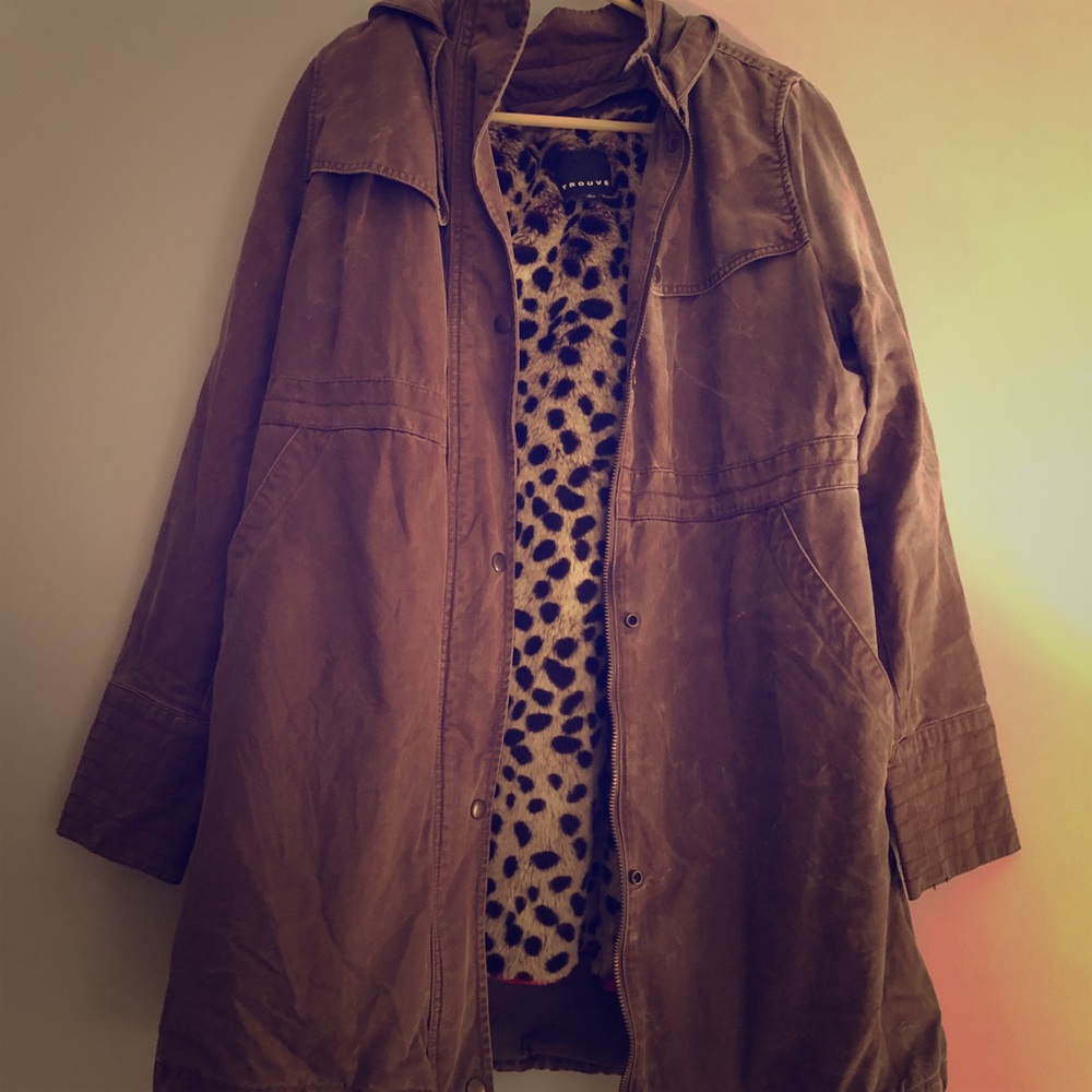 Trouve jacket w/ removable faux fur liner